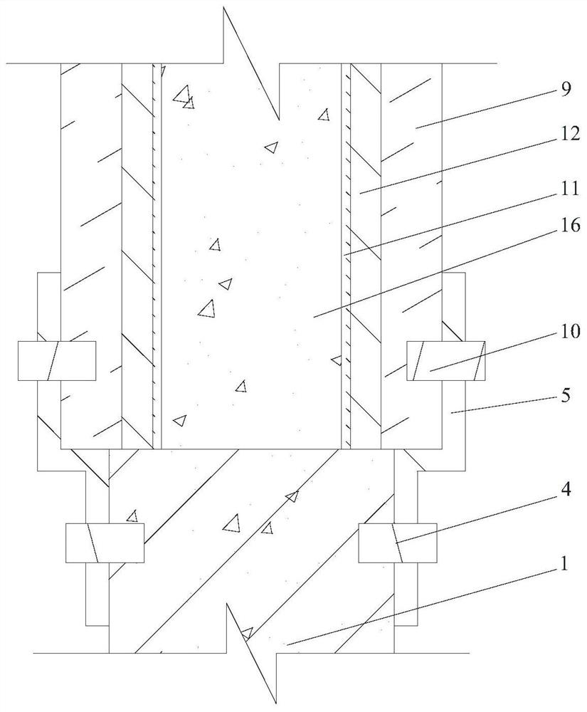 Frame shear wall column and masonry filler wall connecting structure and construction method