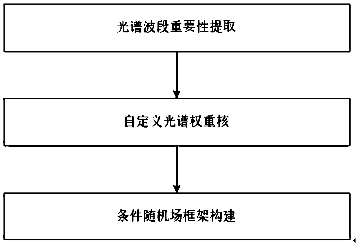 Hyperspectral image space spectrum classification method and device considering spectral importance