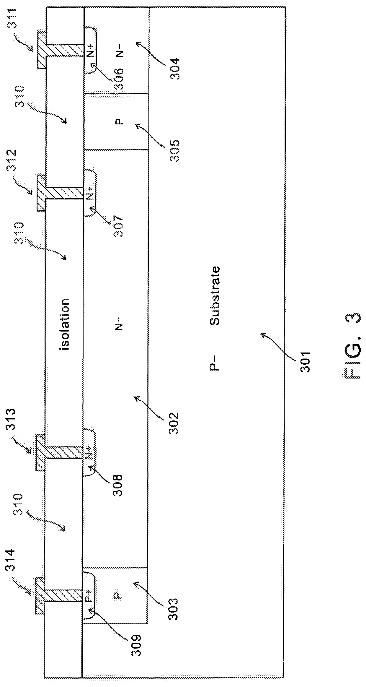 Semiconductor device for high voltage isolation