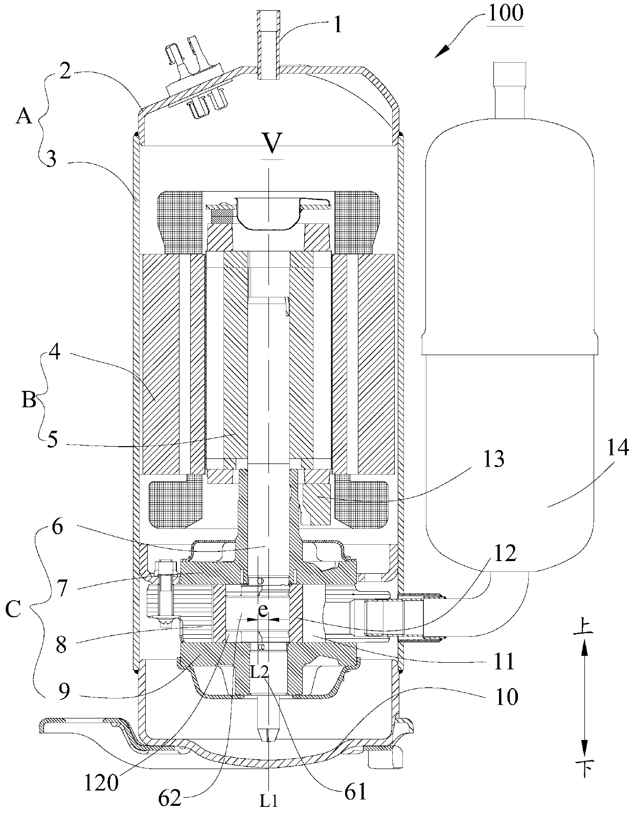 Rotary compressor and its crankshaft