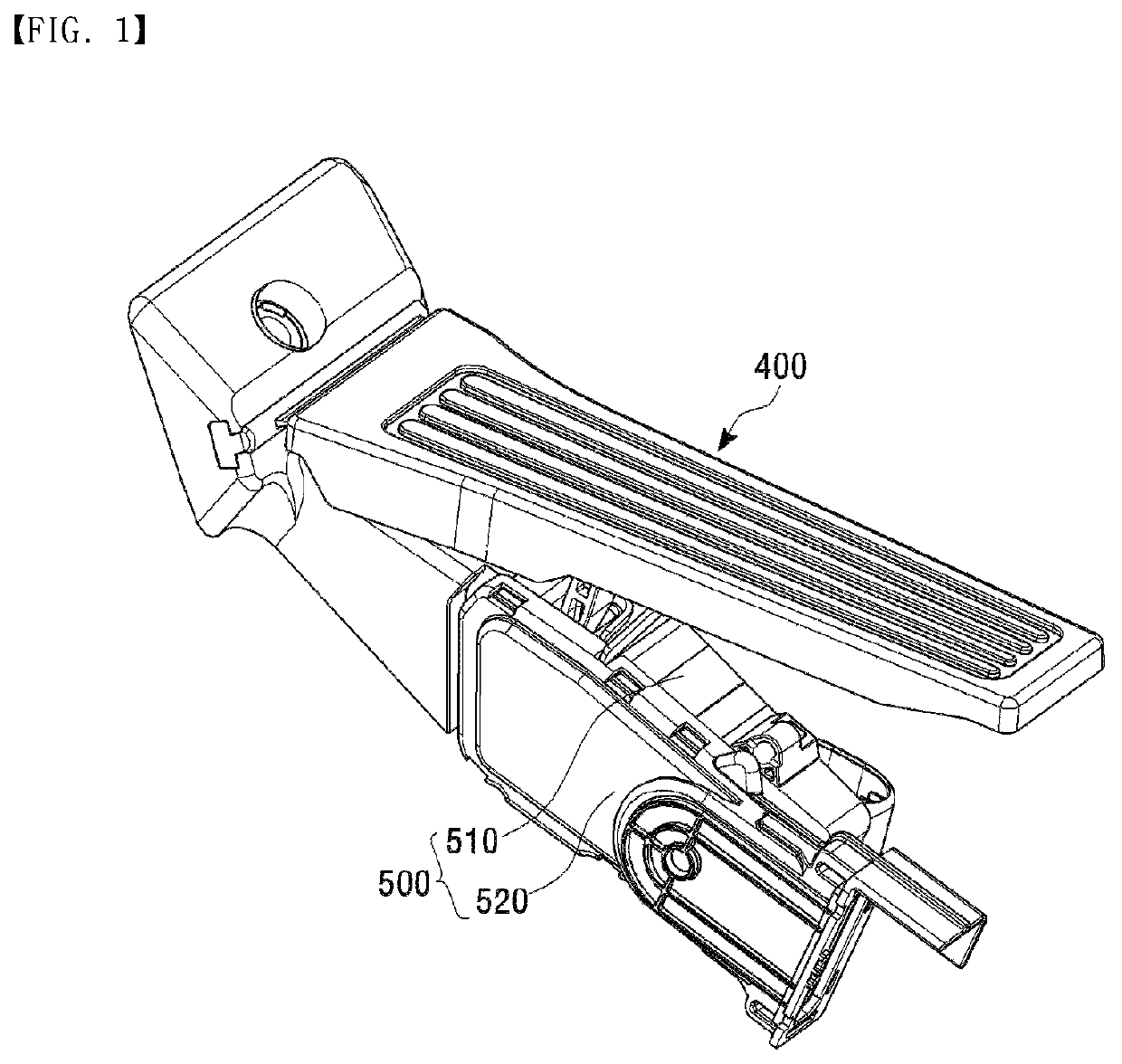 Vehicle accelerator pedal having dual hysteresis generating structure