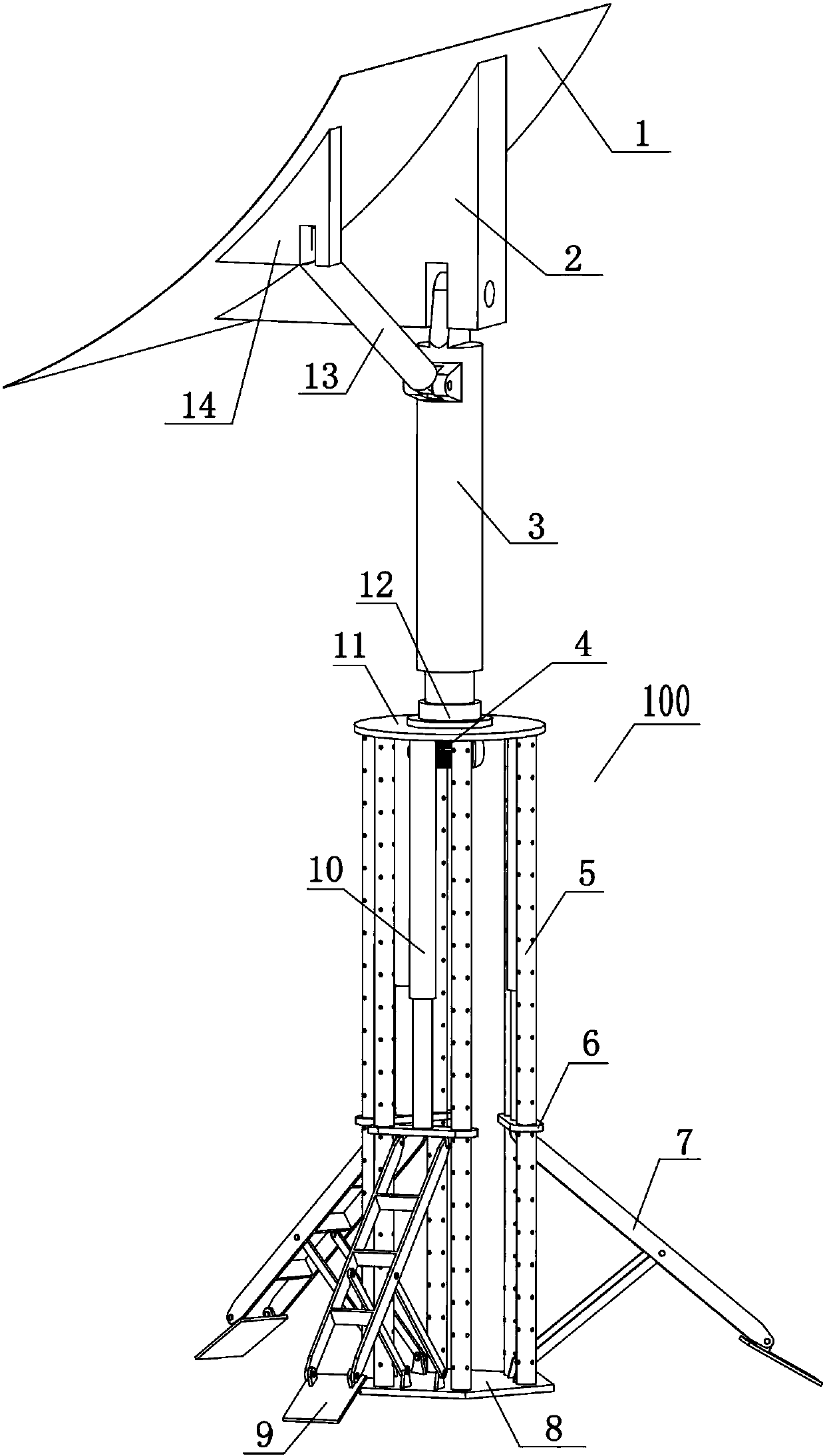 On-bottom and off-bottom supporting device for manned submersible