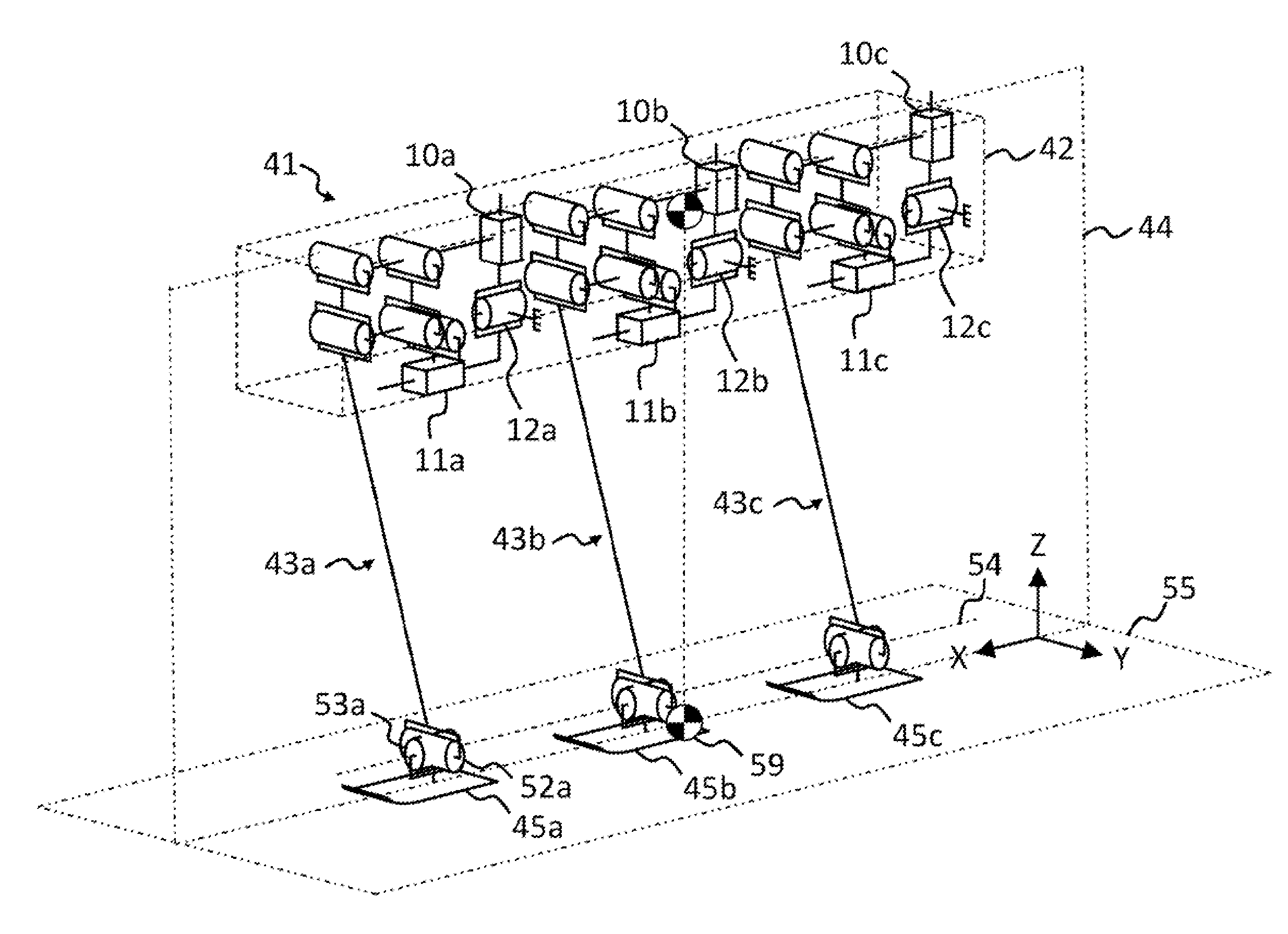 In-Line Legged Robot Vehicle and Method for Operating