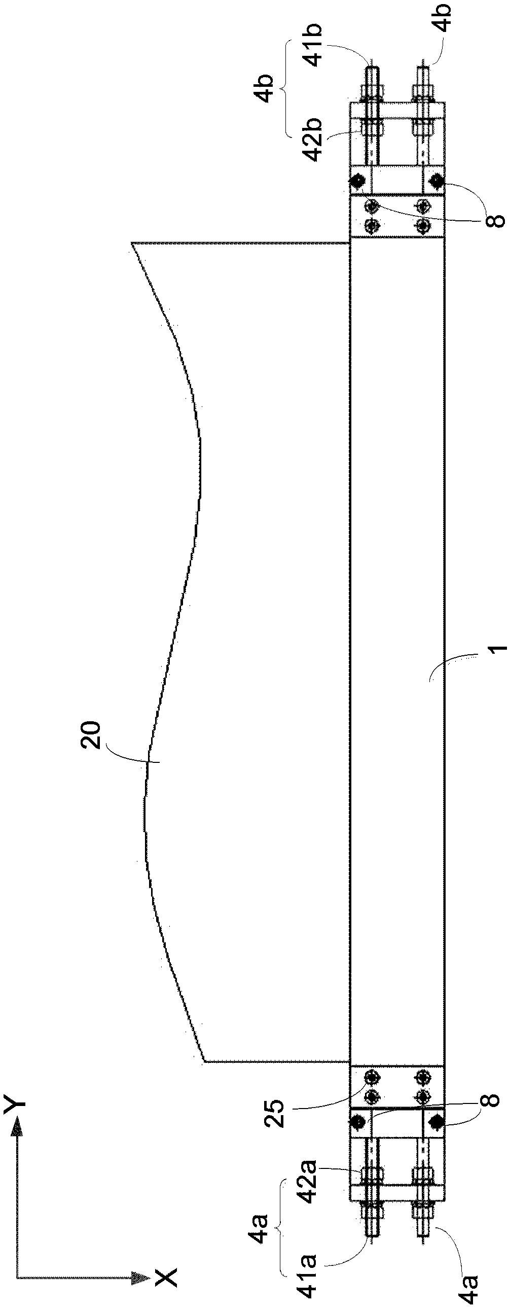 Transition device with tensioning mechanisms and plate blank conveying system