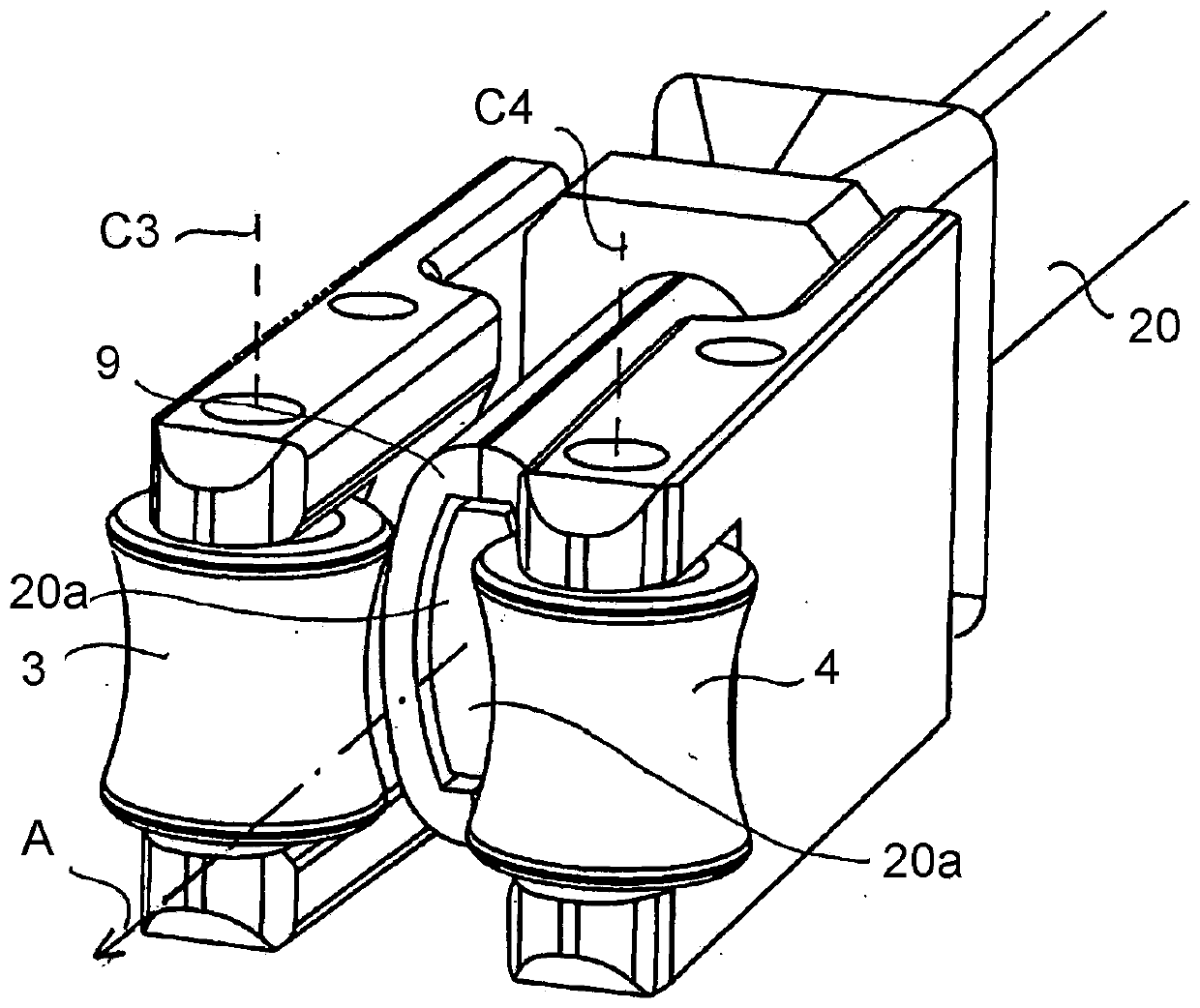 Roller guiding mechanism and method for guiding blanks