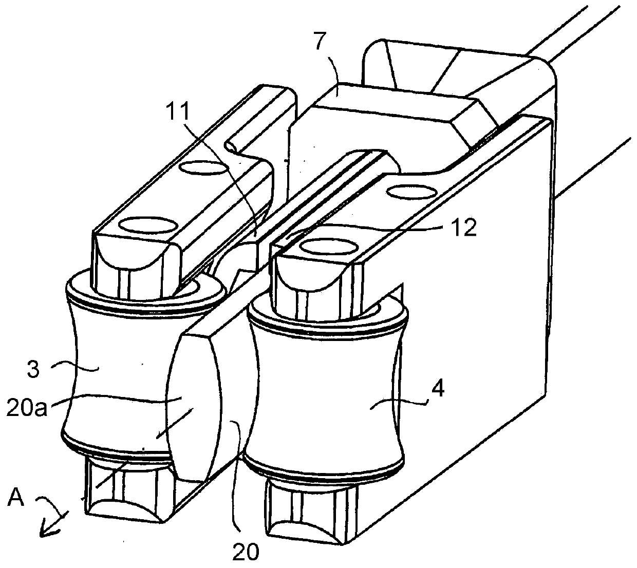 Roller guiding mechanism and method for guiding blanks