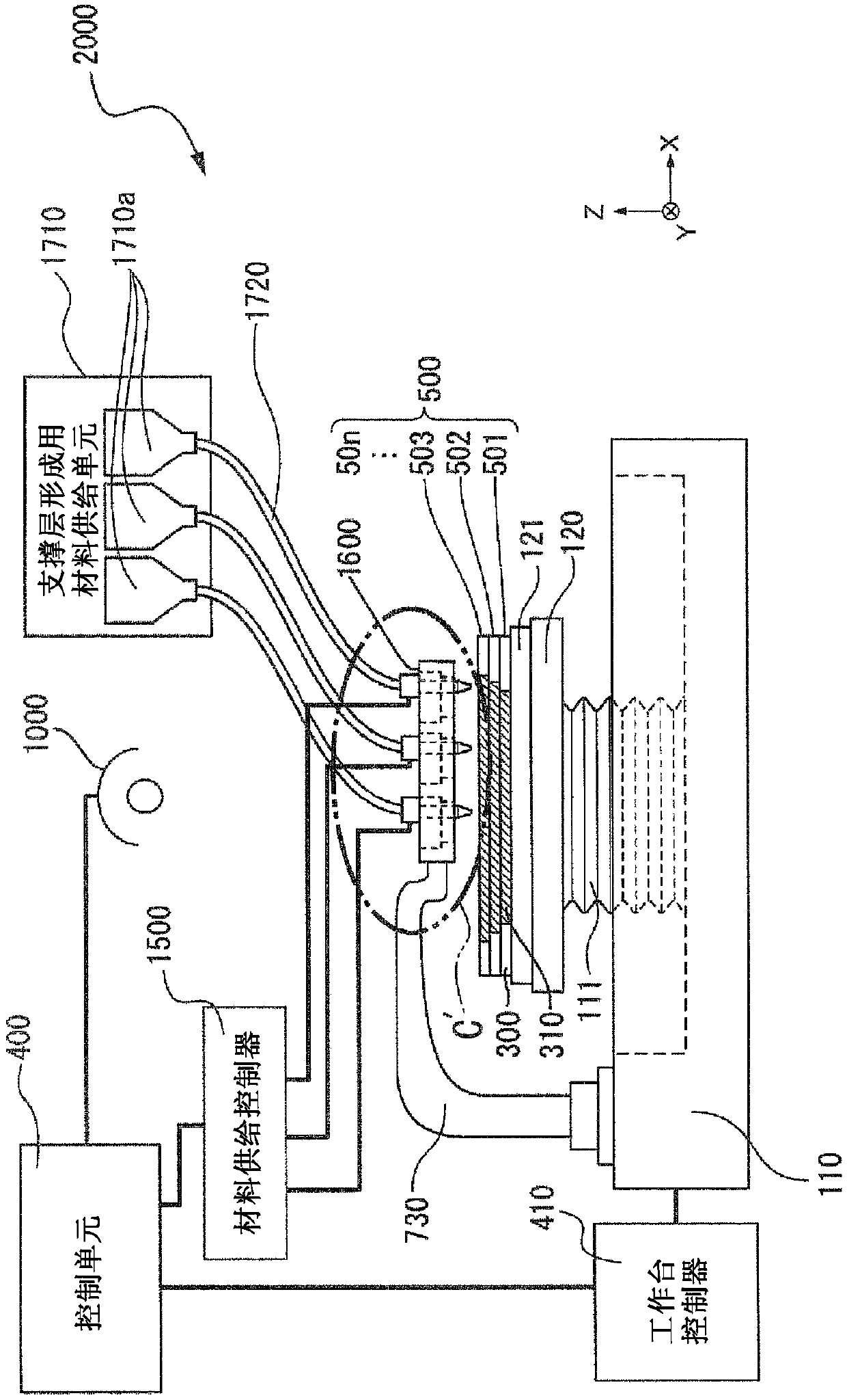 Apparatus For Producing Three-Dimensional Shaped Article And Method For Producing Three-Dimensional Shaped Article