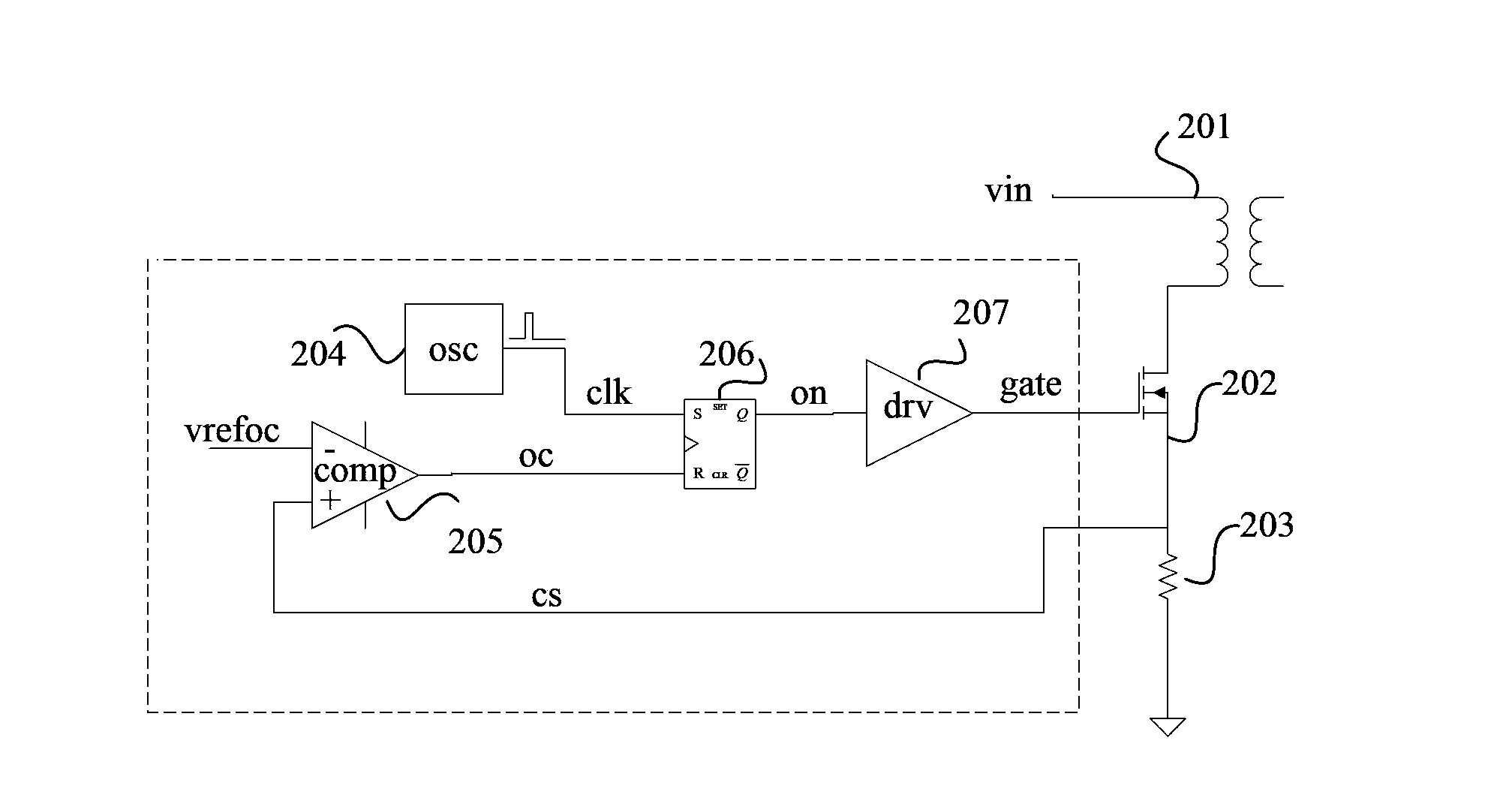 Switching power supply and circuit improving output current regulation factor thereof