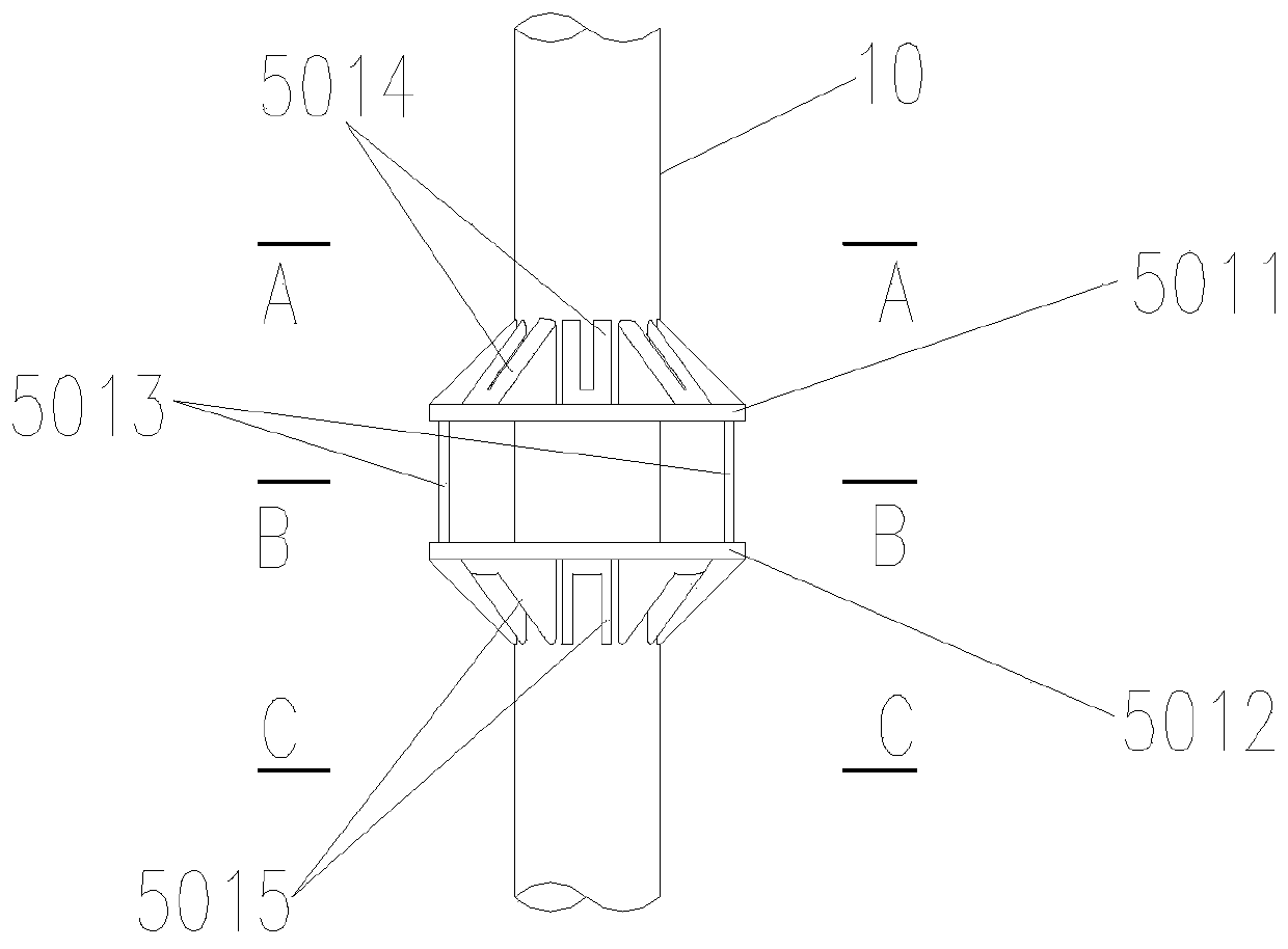 Steel tube support and flange-type node connecting device of same