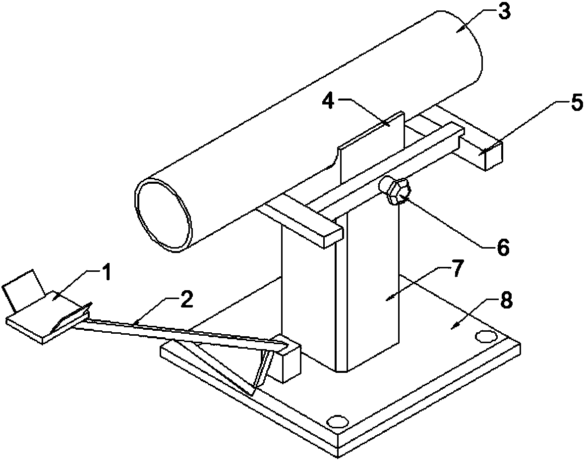 Pipe supporting device based on beam support