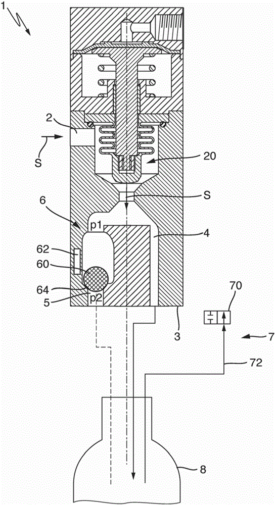 Device and method for introducing a gas in a container to be filled