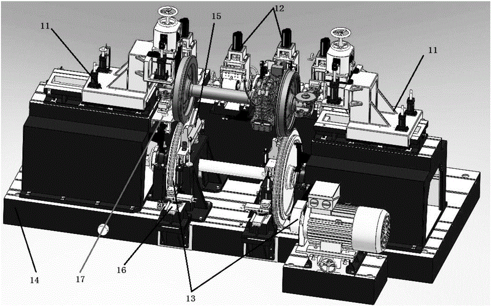 Wheel set loading running-in test bench