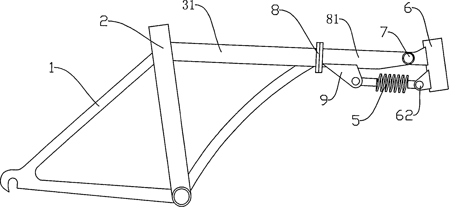 Buffering bicycle frame