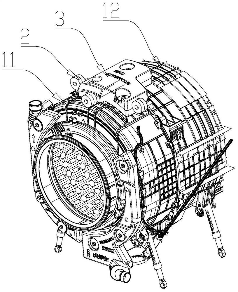 Drum washing machine assembly and drum washing machine