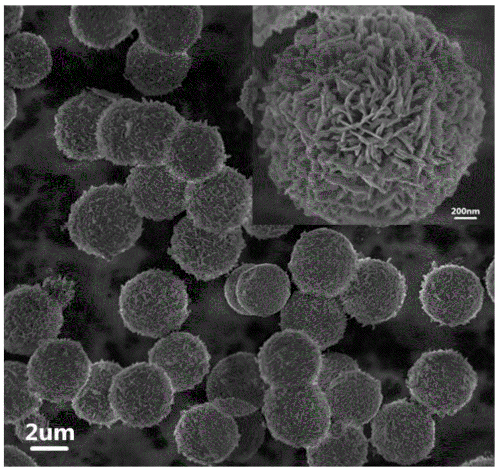 Nano mesoporous microspherical Bi5O7I photocatalyst and hydrothermal-thermal decomposition preparation method thereof