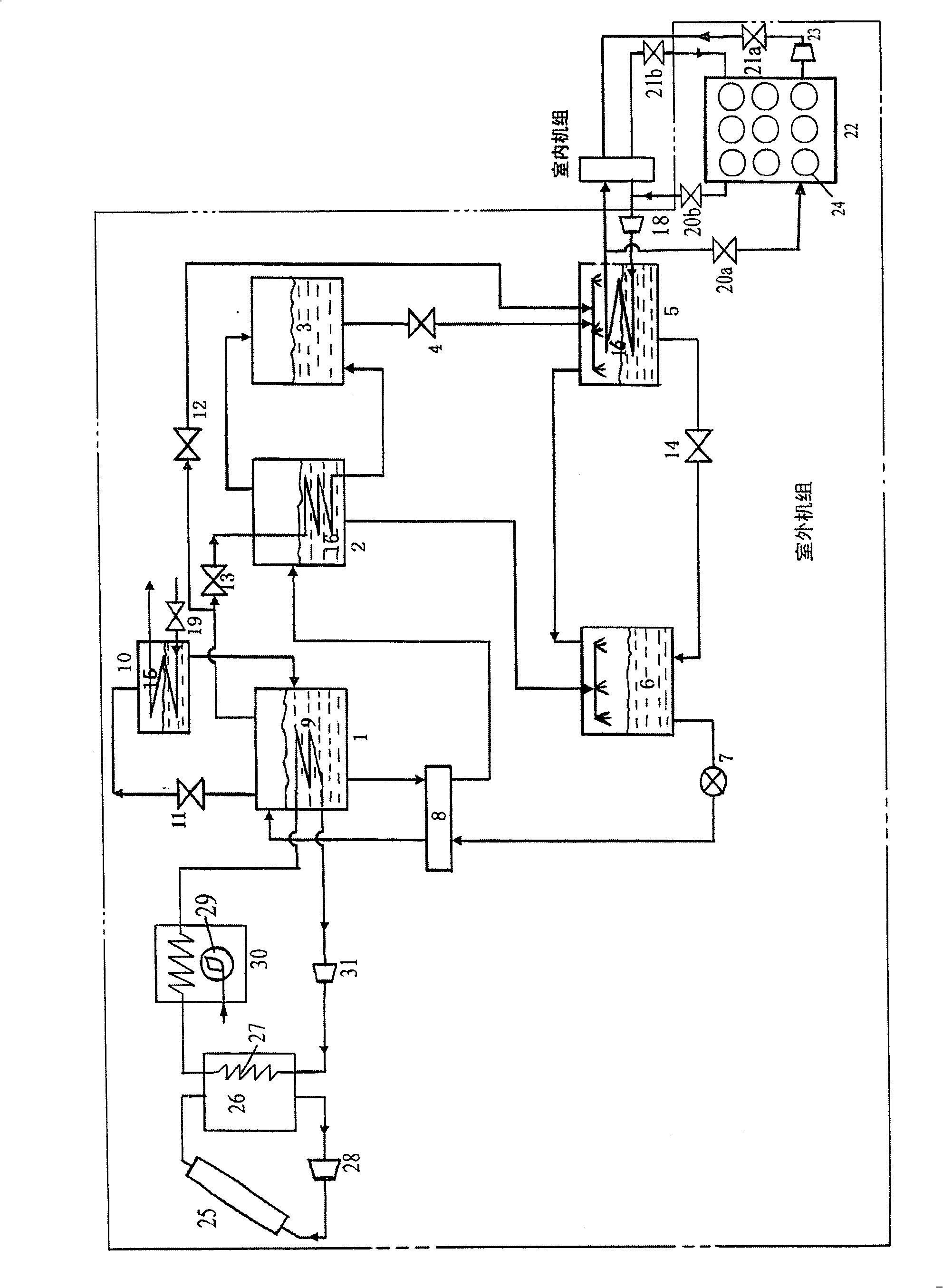 Solar-natural gas combined driven energy-saving air condioner