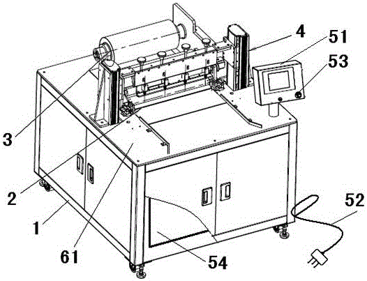 Punching and cutting machine with base tape and protective film and cutting method