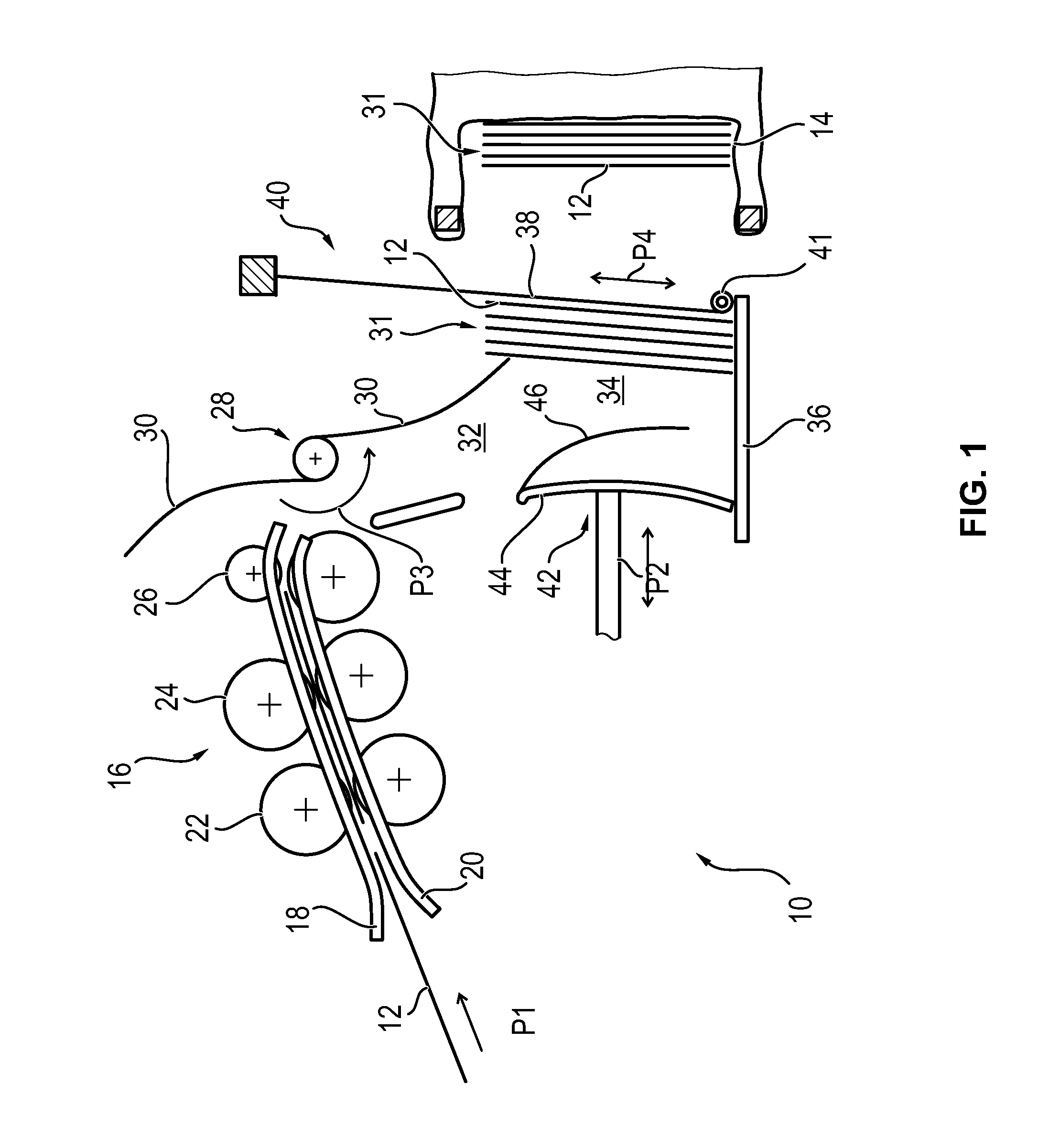 Device and method for filling a flexible transport container with notes of value