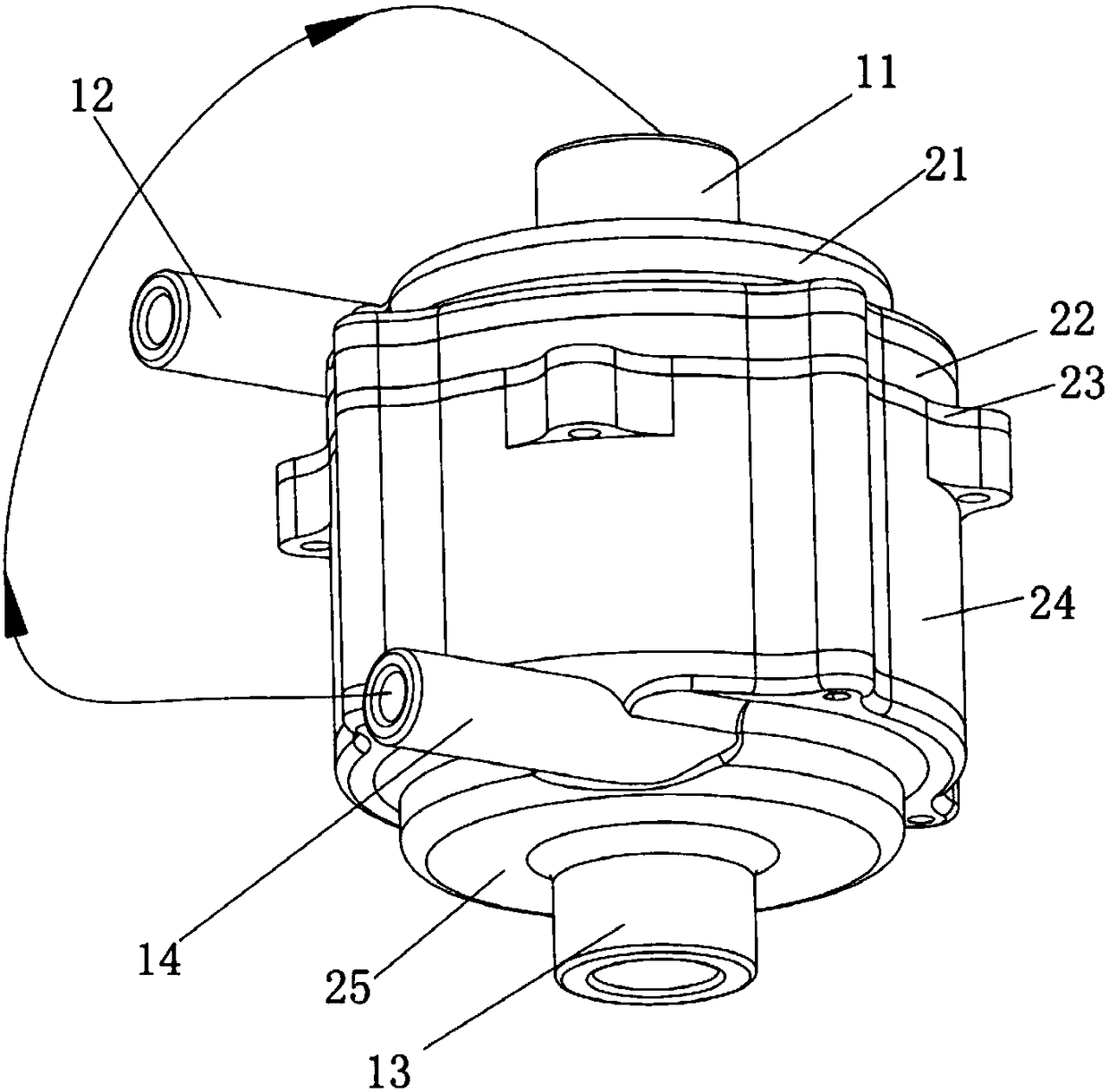 Water pump with double water outlets