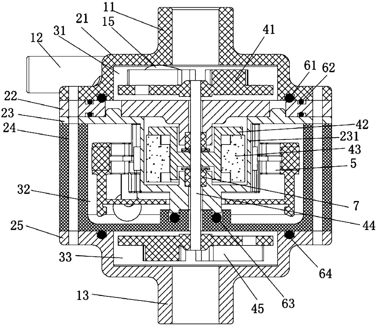 Water pump with double water outlets