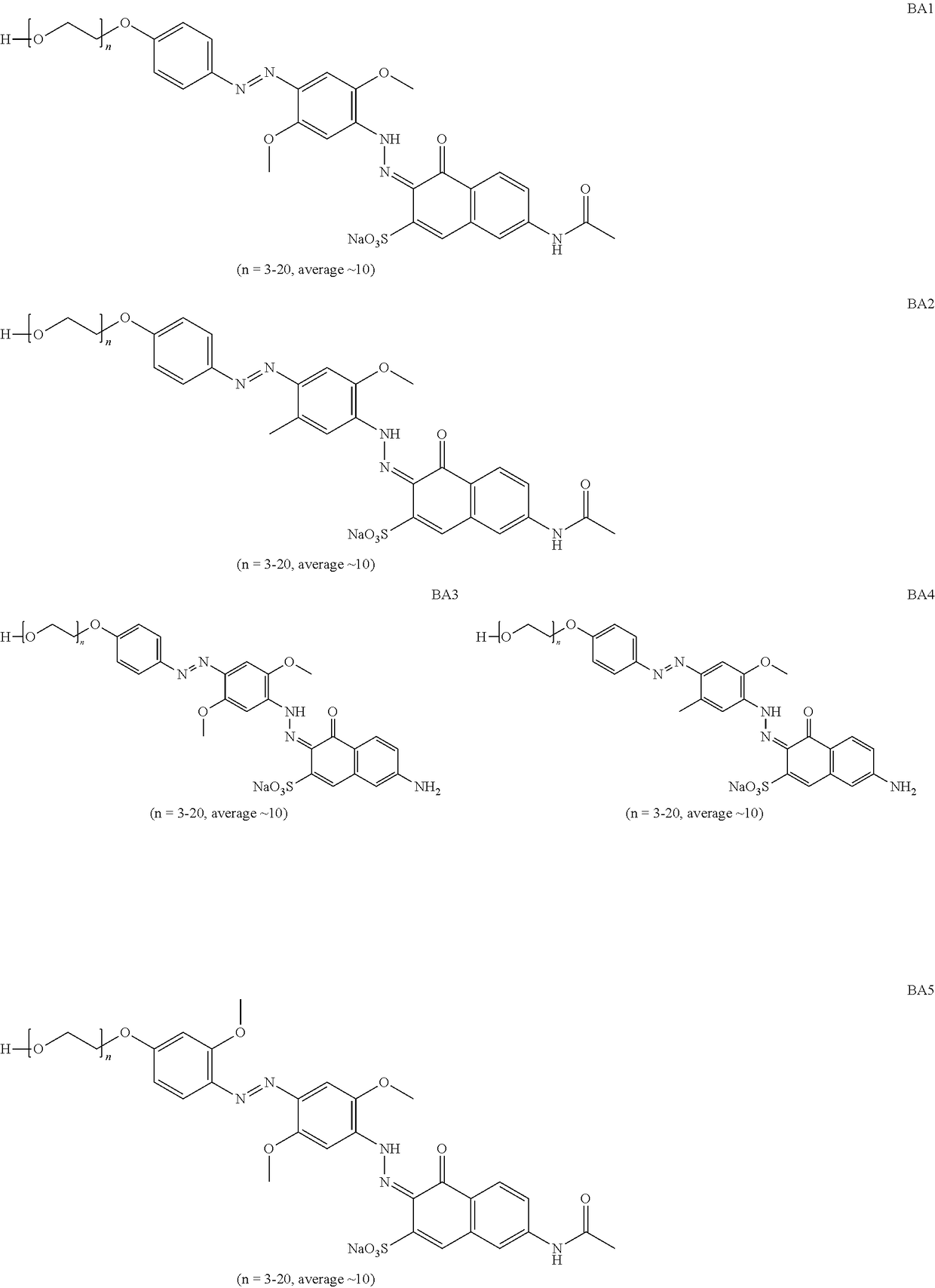 Bis-azo colorants for use as bluing agents