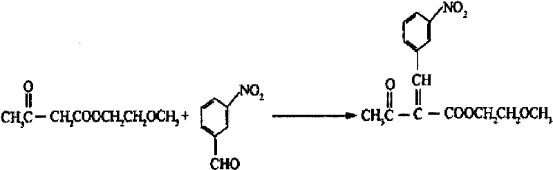 Synthesis method of methoxy ethyl 2-(3-nitrobenzylidene)acetacetate