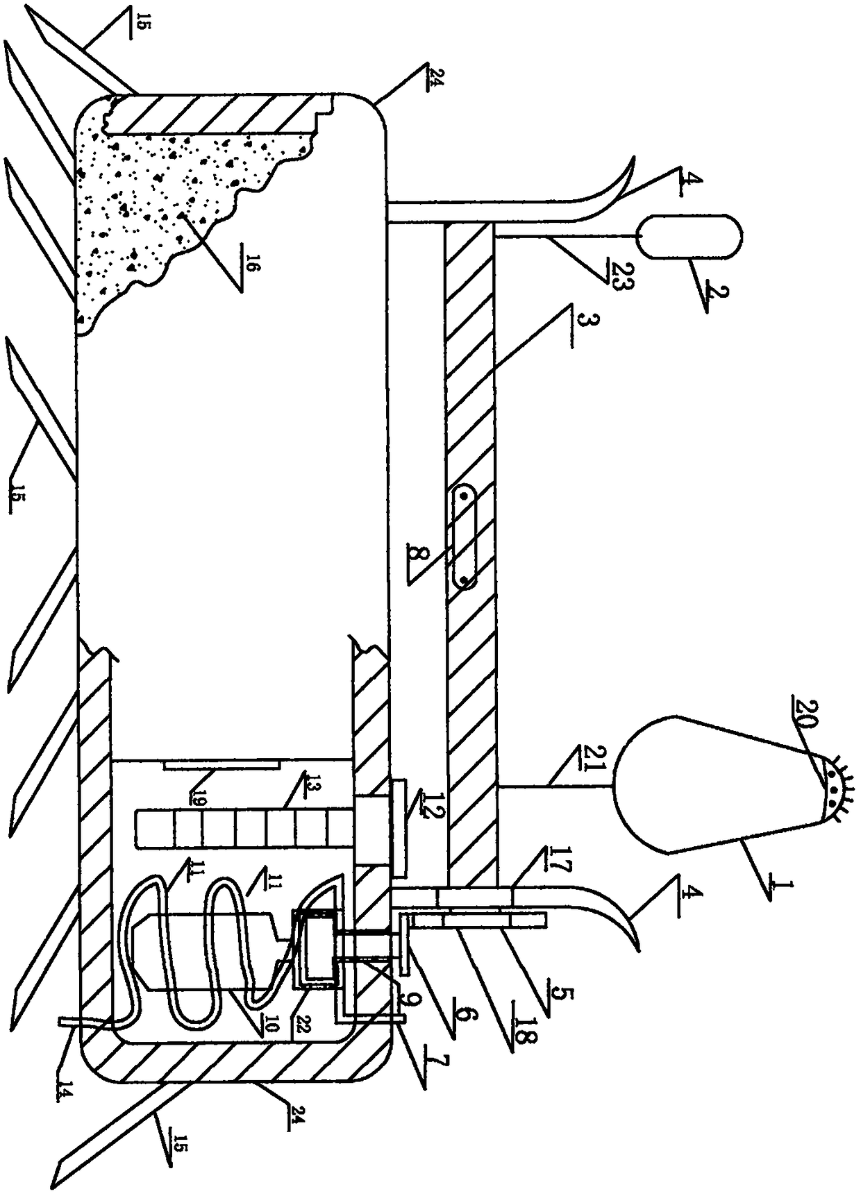 Bottom-immersed ocean energy generator