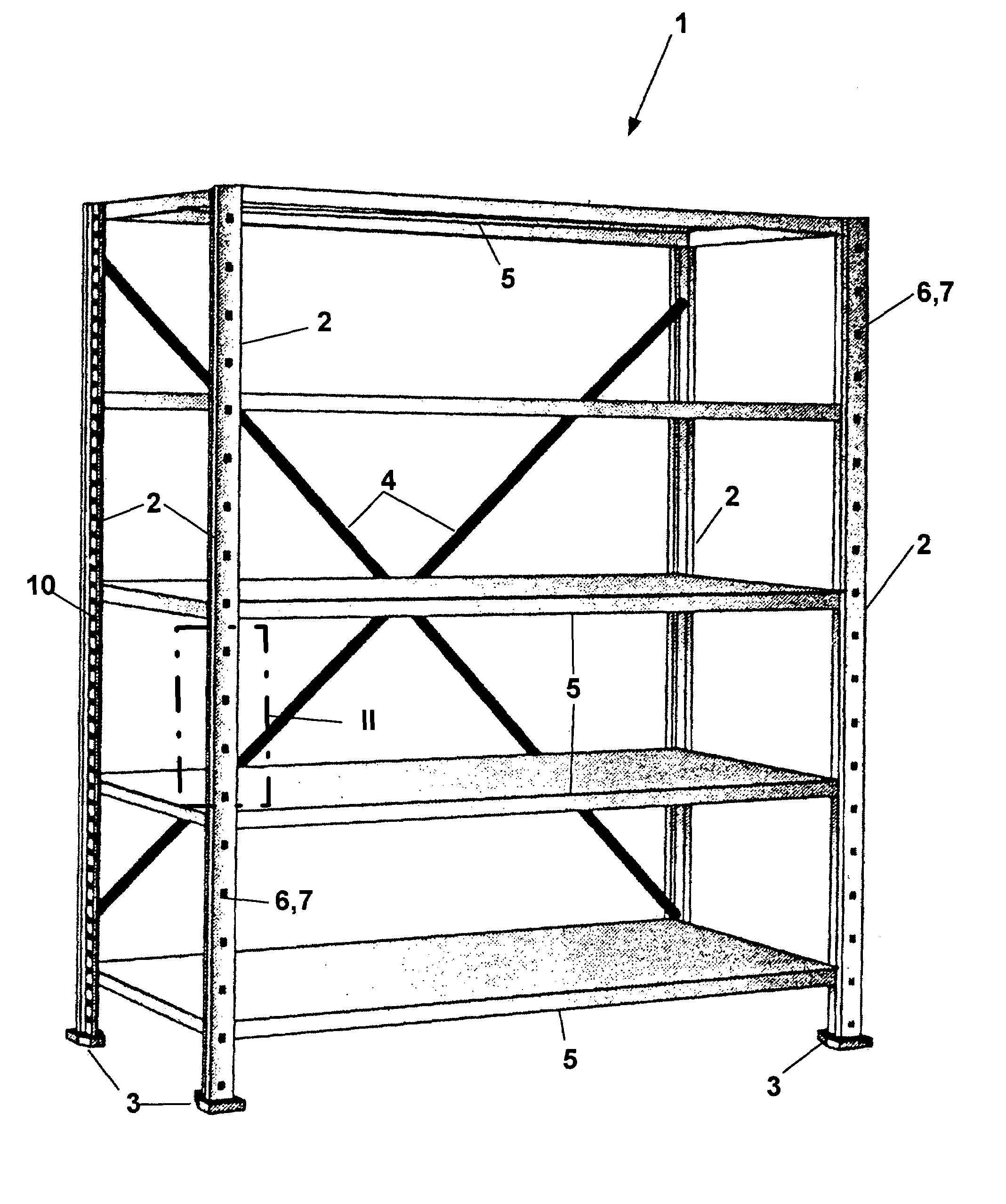 Shelf system for storage and filing of objects