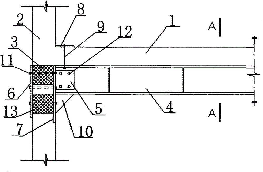 A construction method for reinforced beams with carbon fiber cloth and steel components