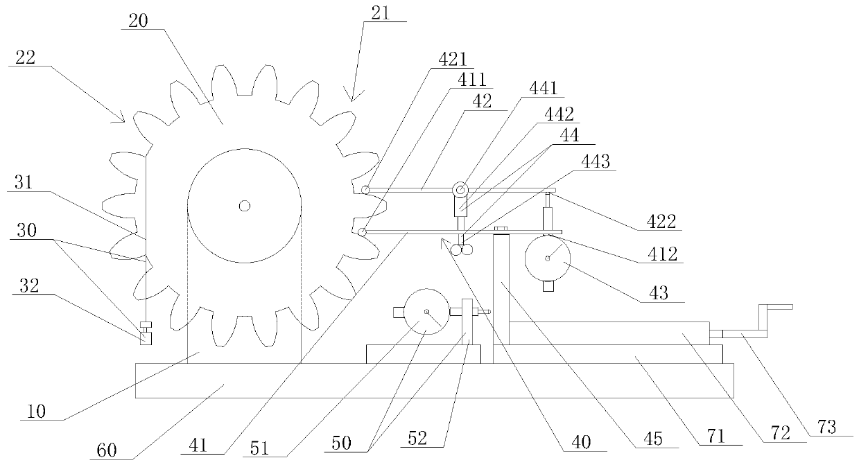 Gear pitch deviation measuring method and measuring tool thereof