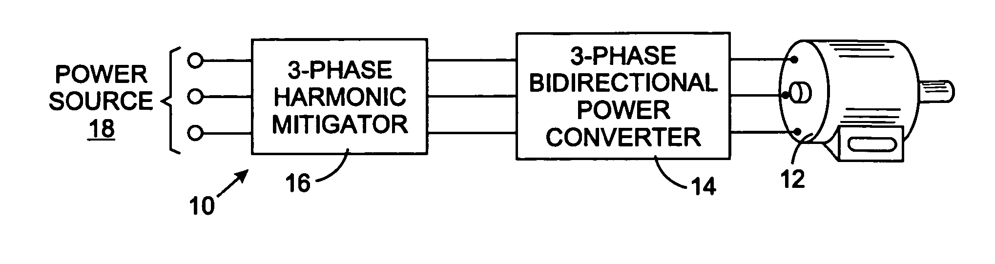 Three-phase harmonic reduction filter for bidirectional power converters