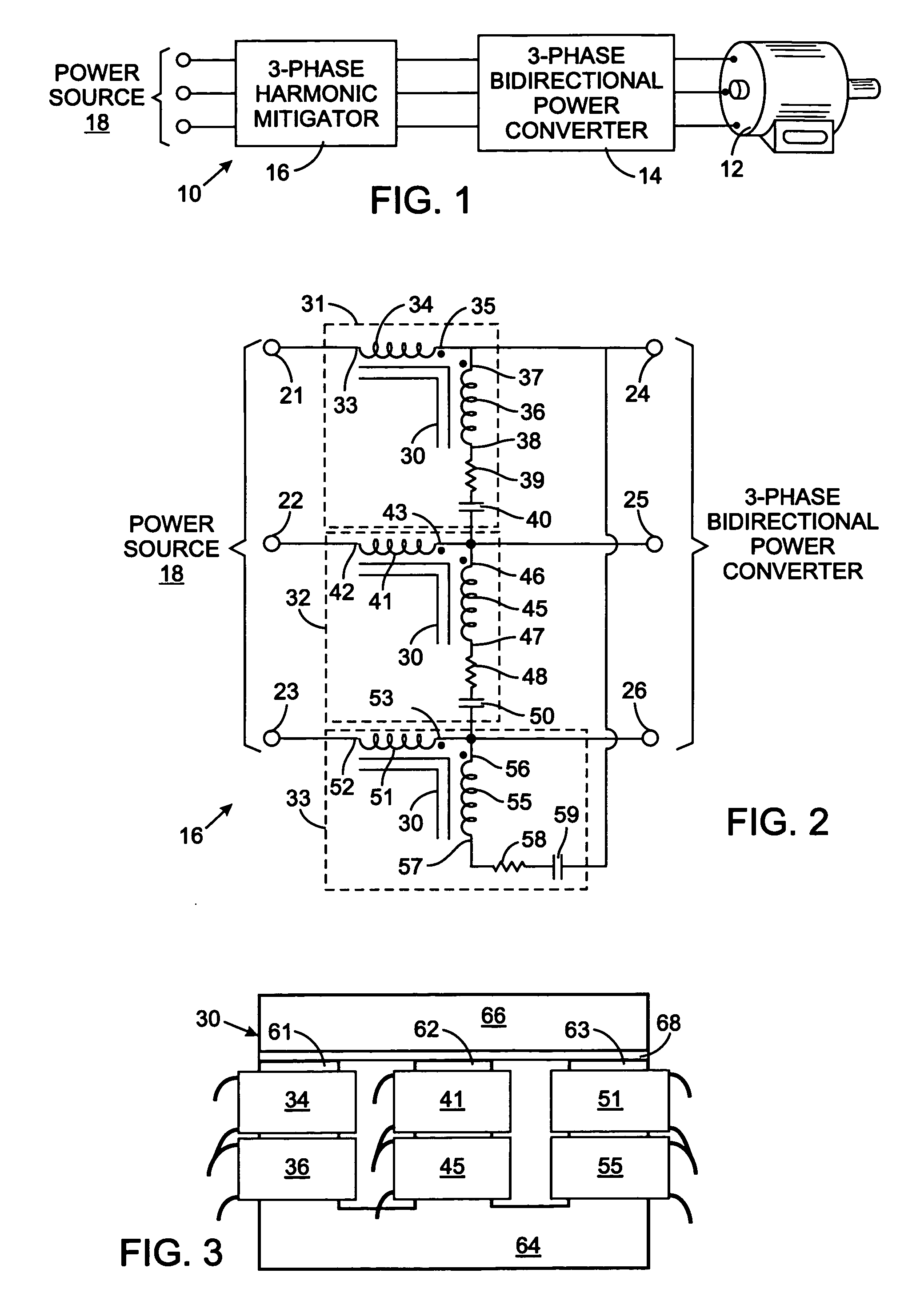 Three-phase harmonic reduction filter for bidirectional power converters