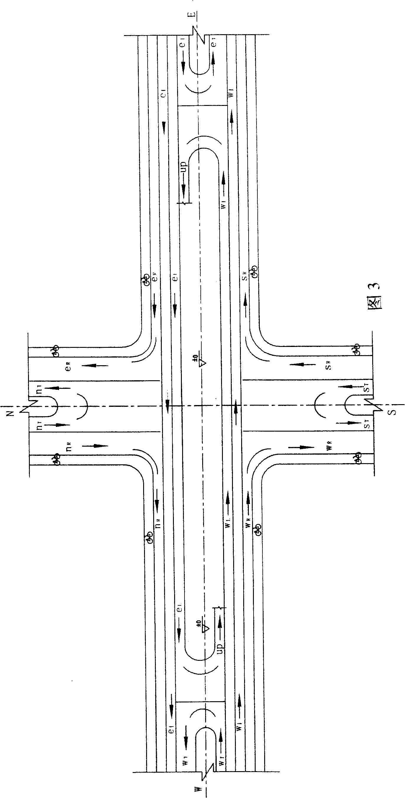 Tower type rotary whole-interchange fly-over bridge