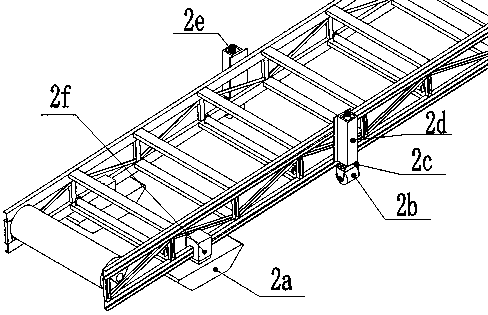 Open-air slope coal mining and transporting device and working face rapid transferring method thereof