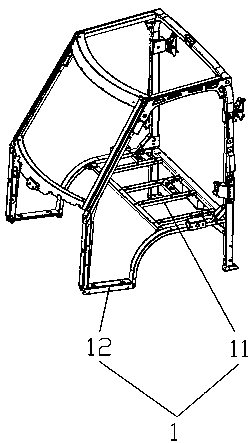 A welding structure of the underframe of the car head