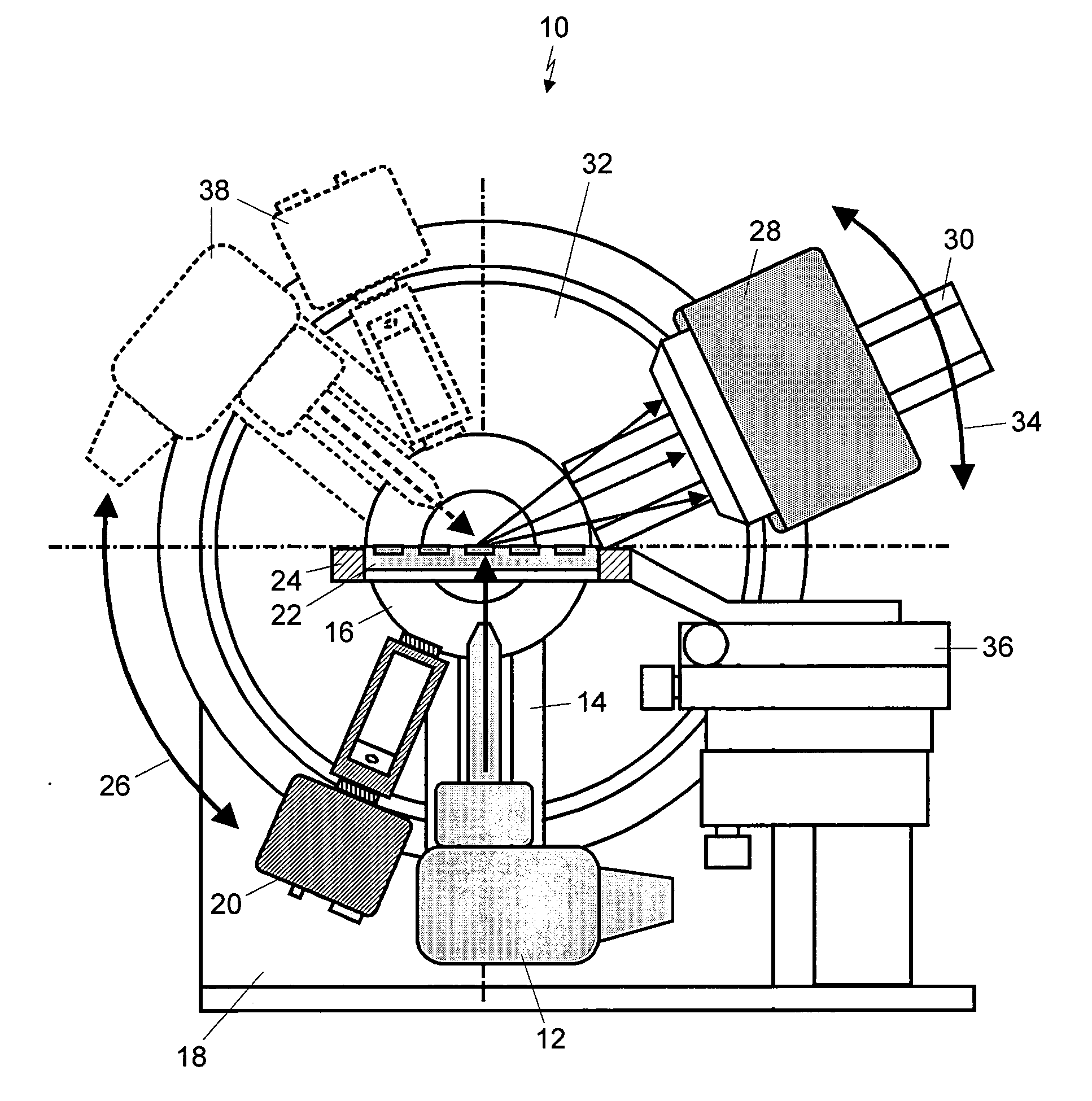 X-ray diffraction screening system convertible between reflection and transmission modes