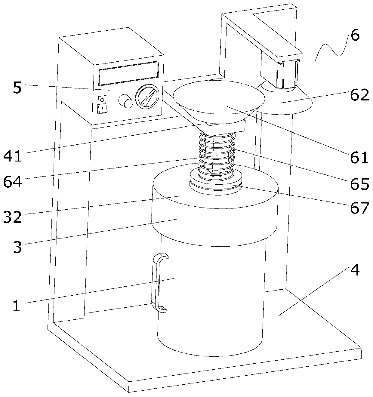 Vertical magnetic glue mixing device