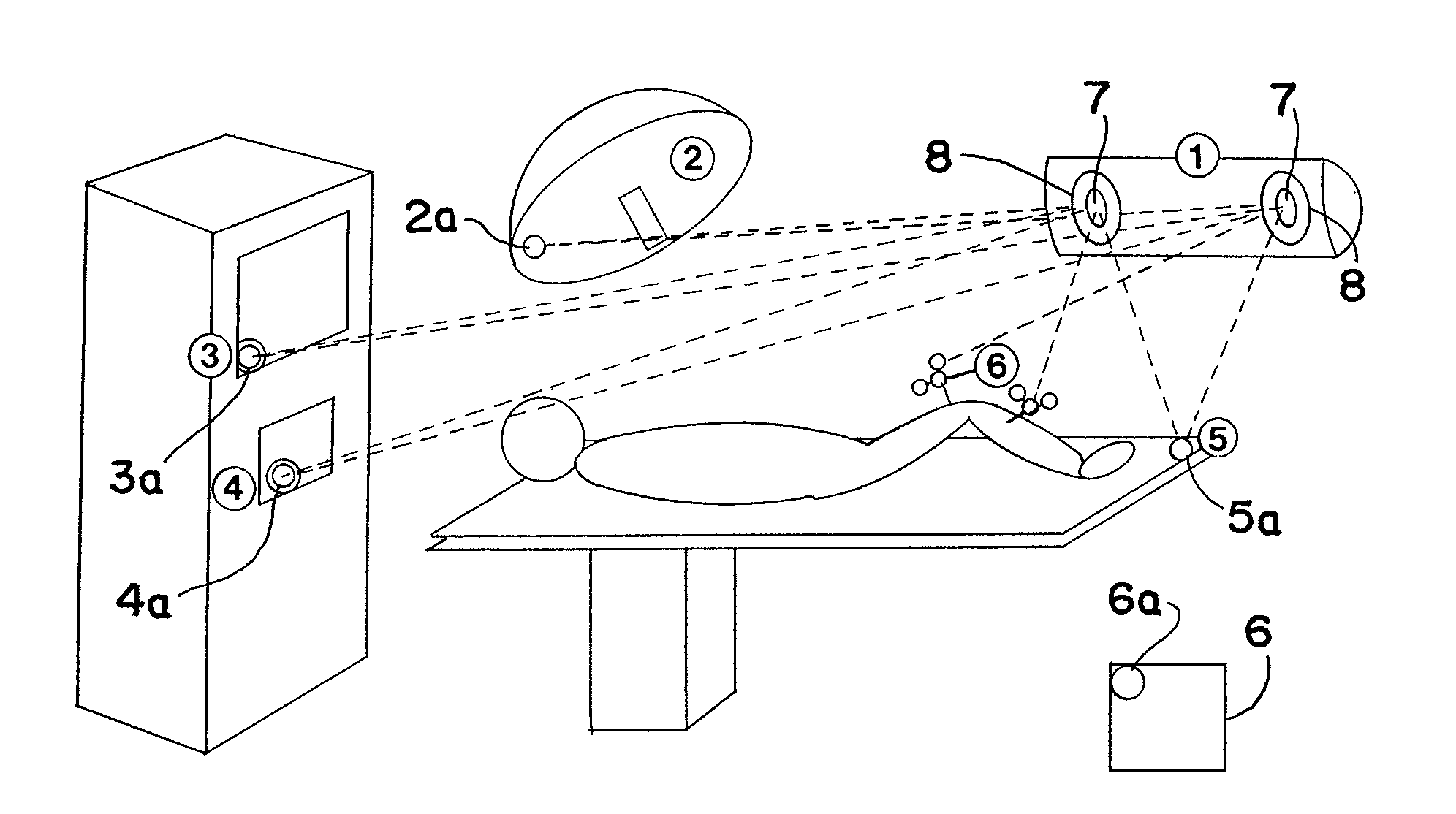 Medical tracking system with infrared data transfer