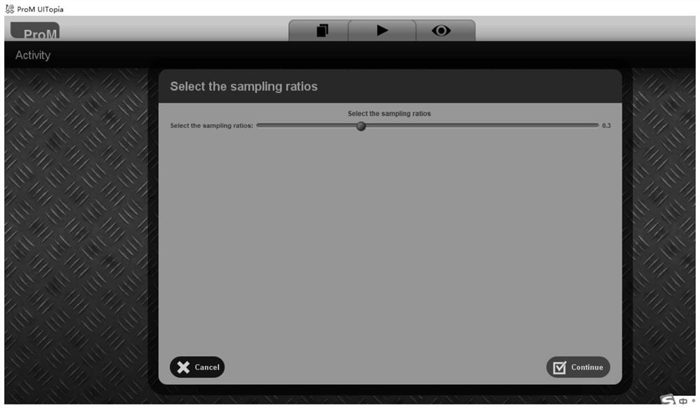 Business process event log sampling method and system