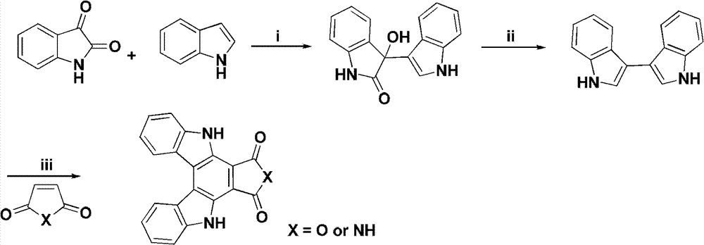 Indole carbazole compound as well as preparation method and application thereof