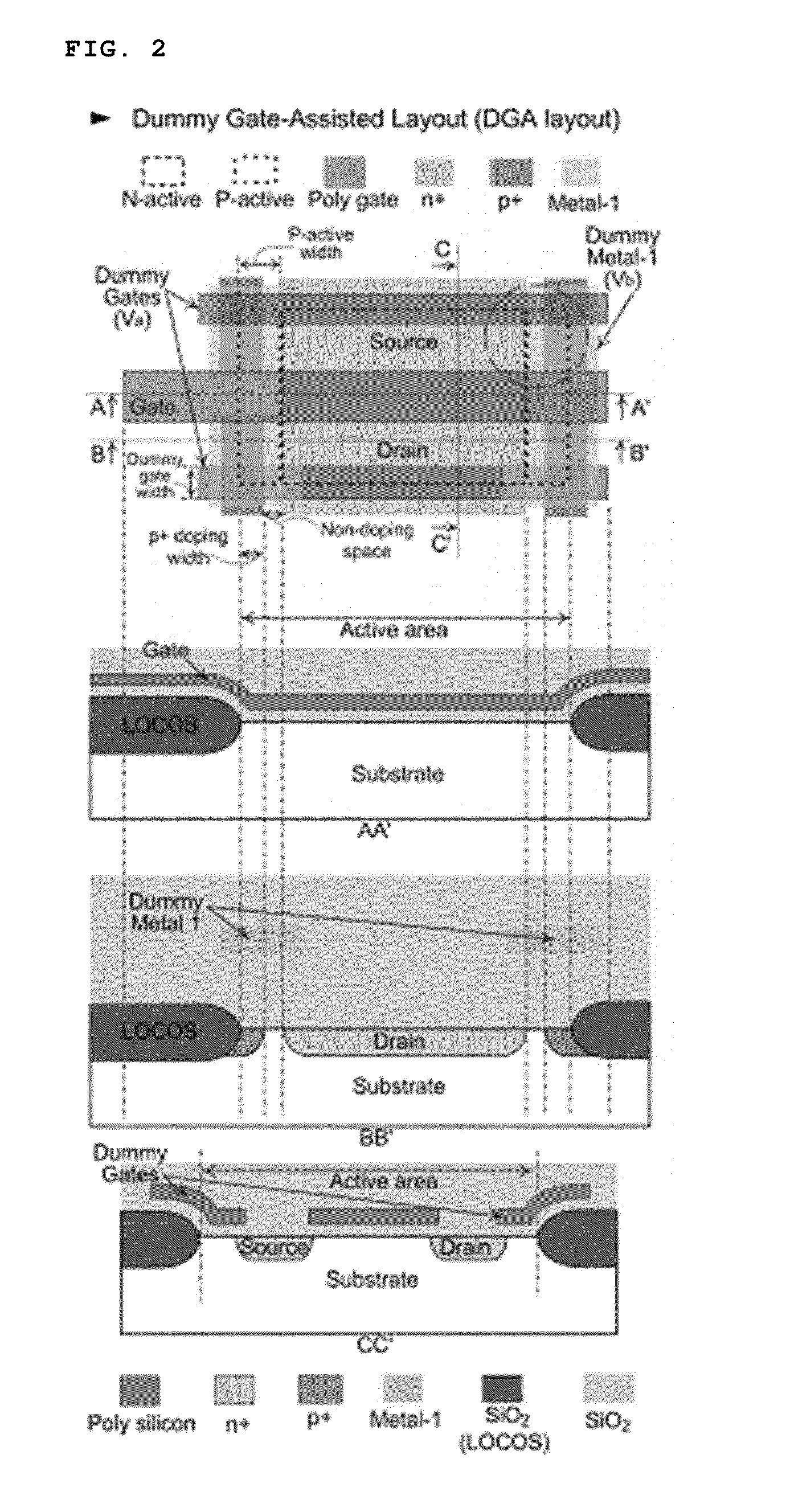 Radiation tolerant dummy gate-assisted n-mosfet, and method and apparatus for modeling channel of semiconductor device