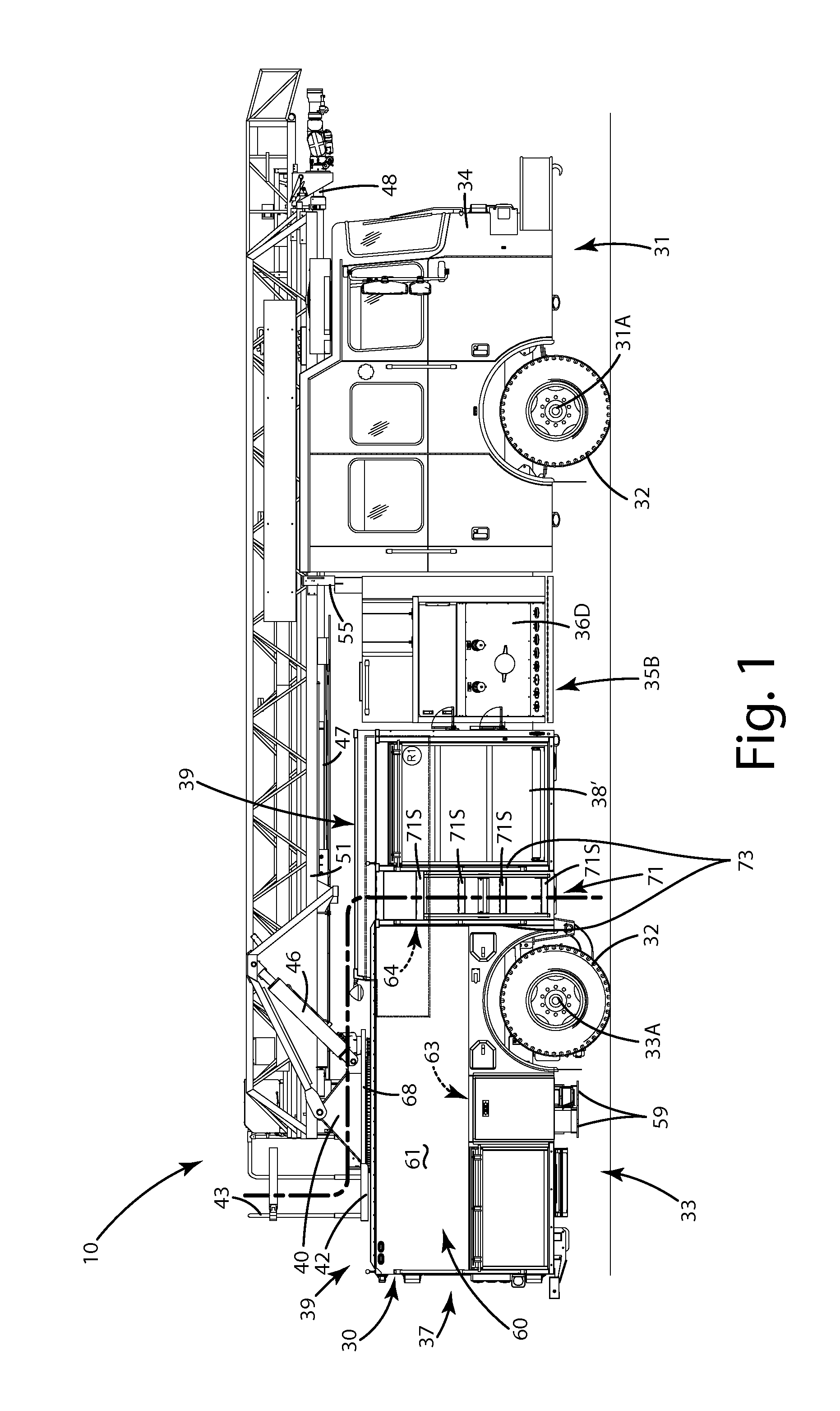 Firefighting or rescue apparatus including side access ladder