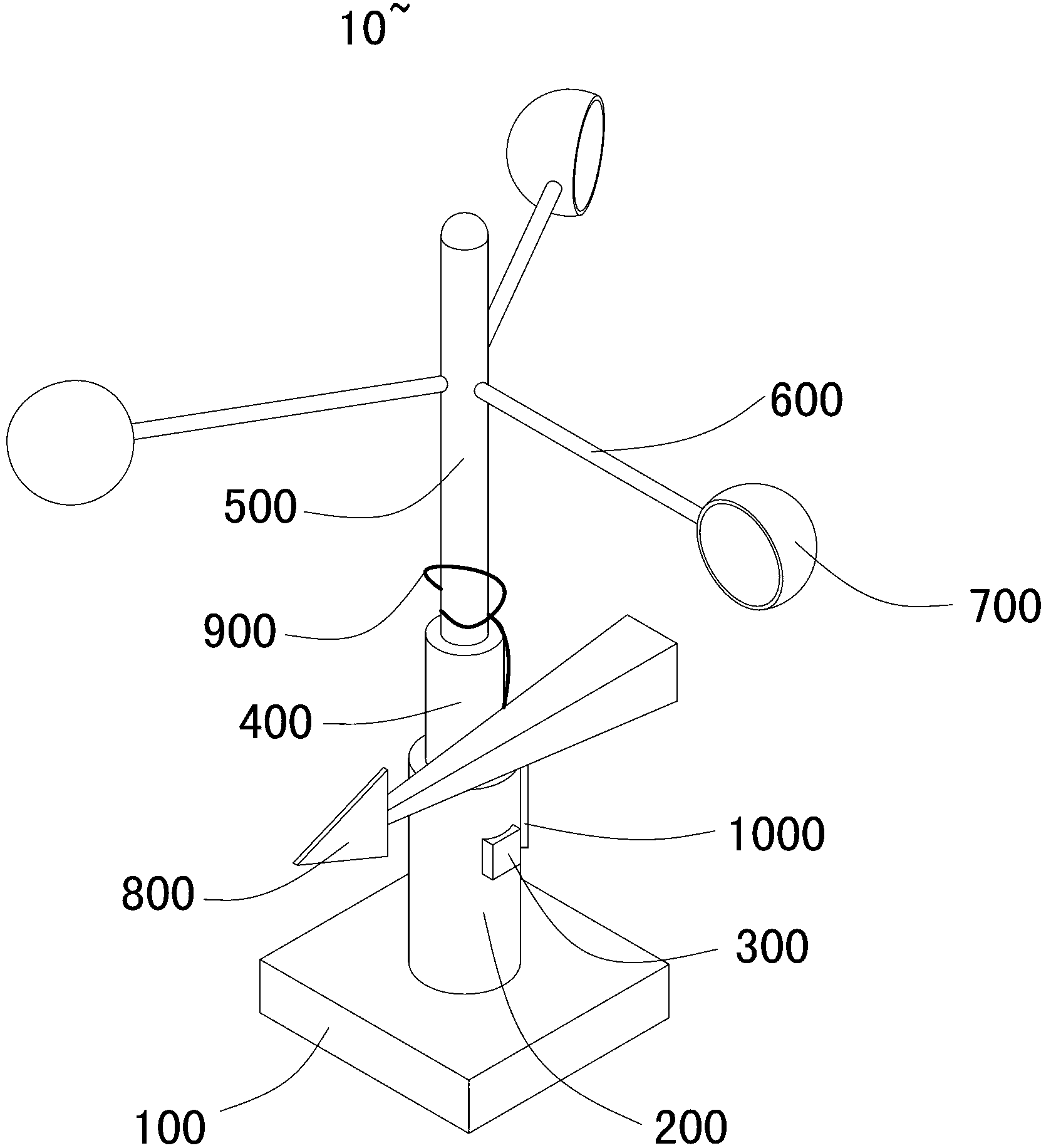 Wind-speed wind-direction measuring instrument