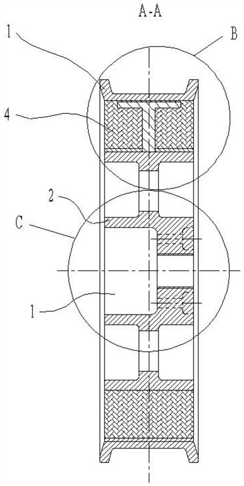 A light-weight sound-absorbing and shock-absorbing wheel hub