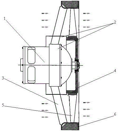 A large flow and large aspect ratio blade axial flow fan