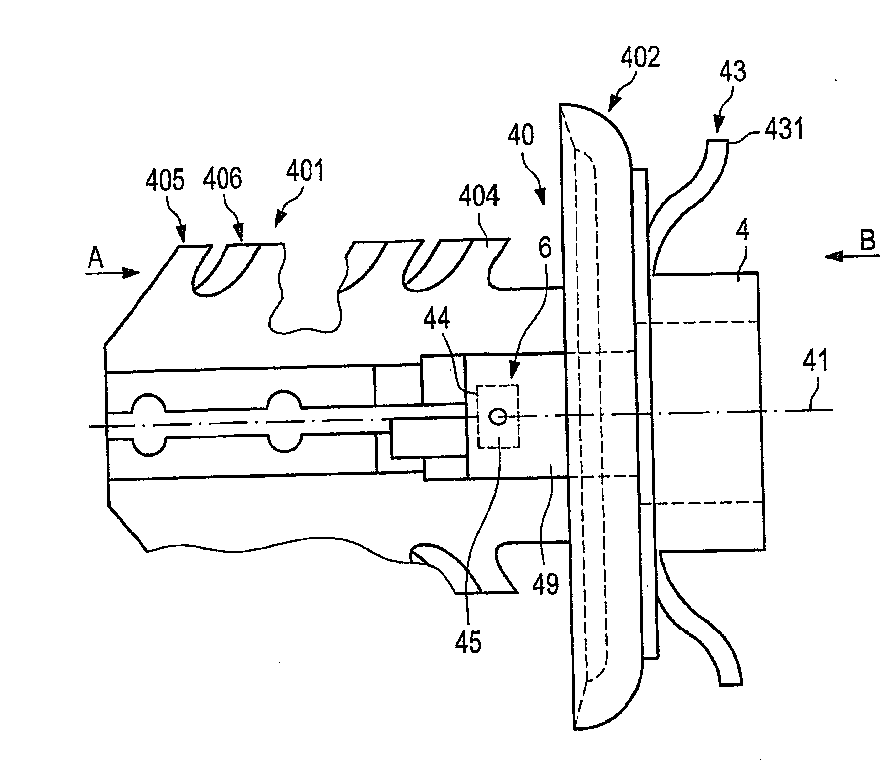 Connecting assembly for fastening an add-on element on a carrier element