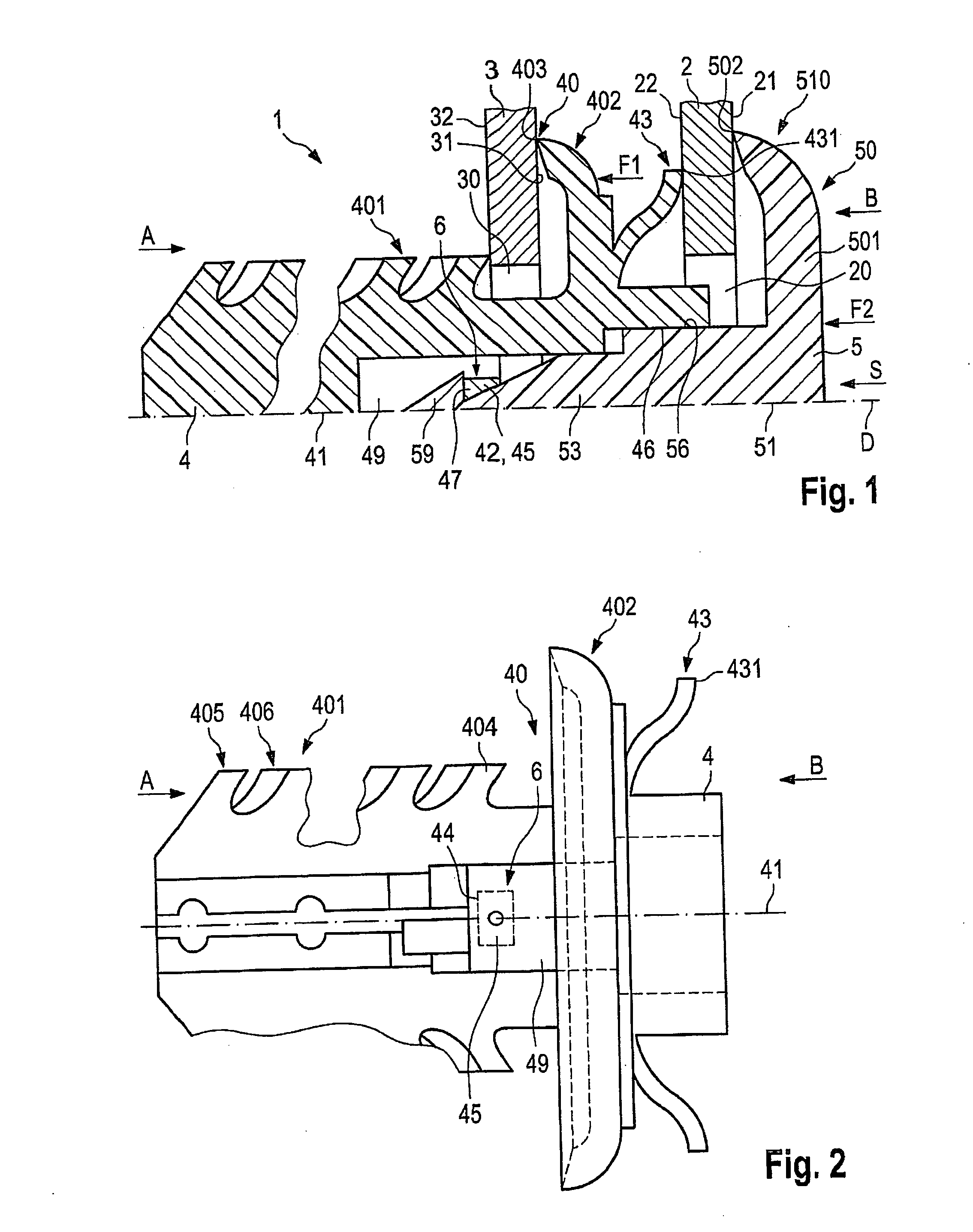 Connecting assembly for fastening an add-on element on a carrier element