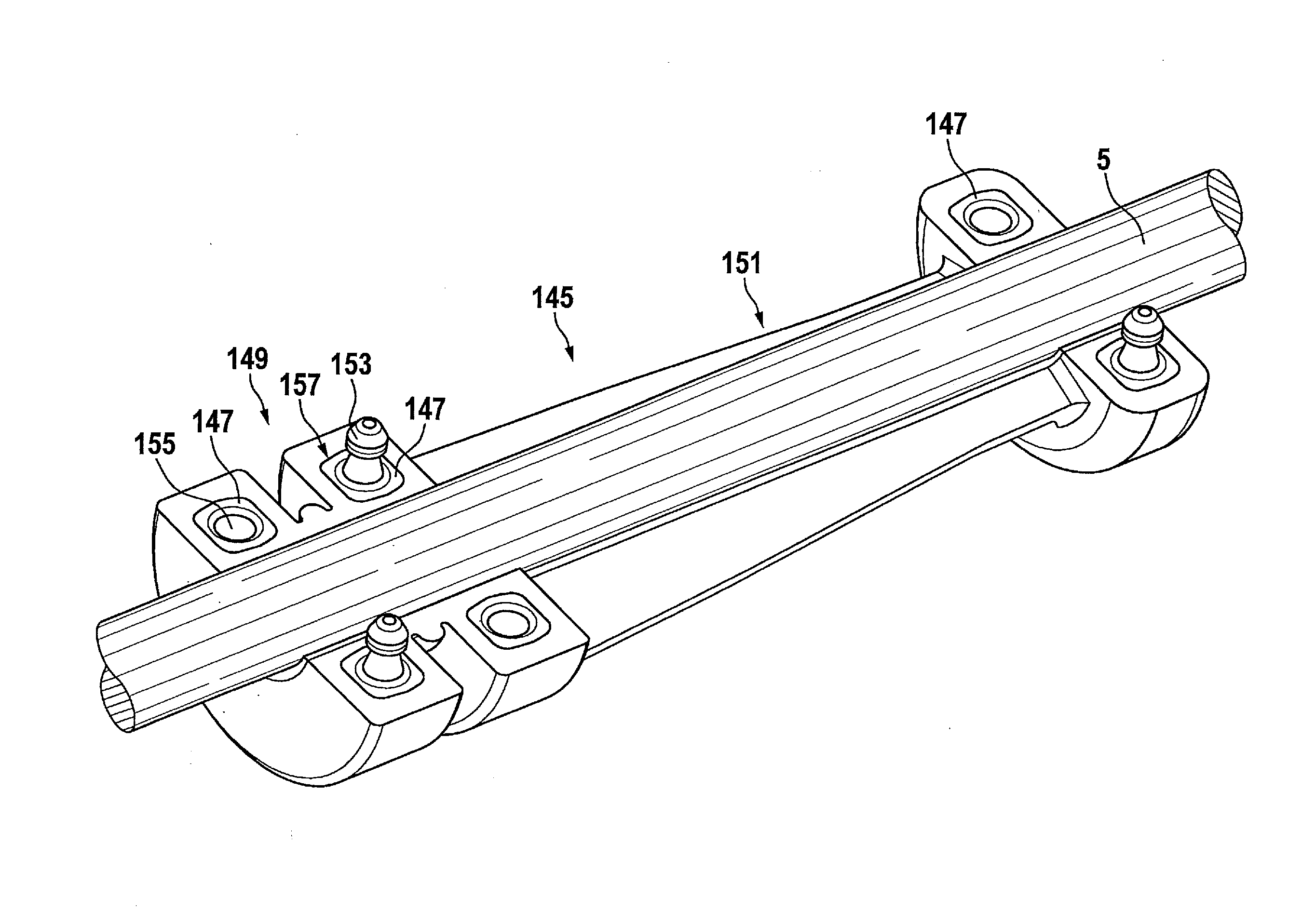 Fastening device for a line and method for fastening a line