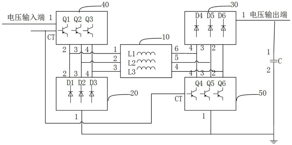 Buck-boost device and buck-boost method applied to high-power pulse power supply system