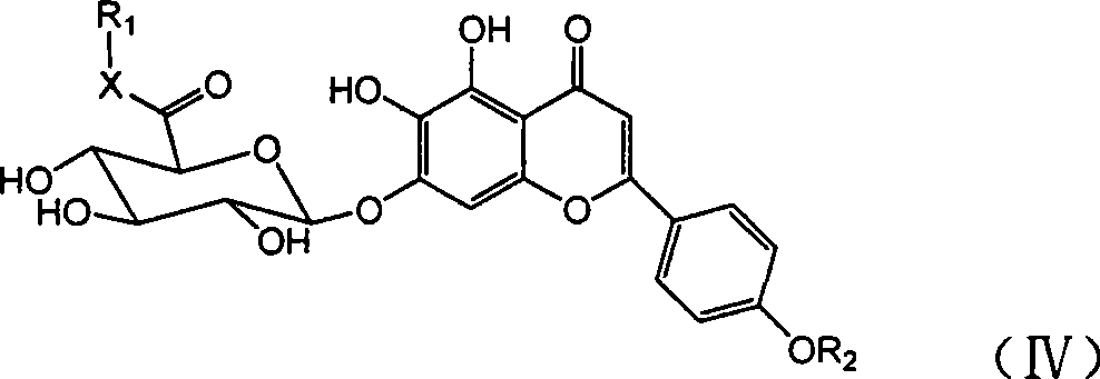 Polyethyleneglycol modified scutellarin compound and preparation thereof